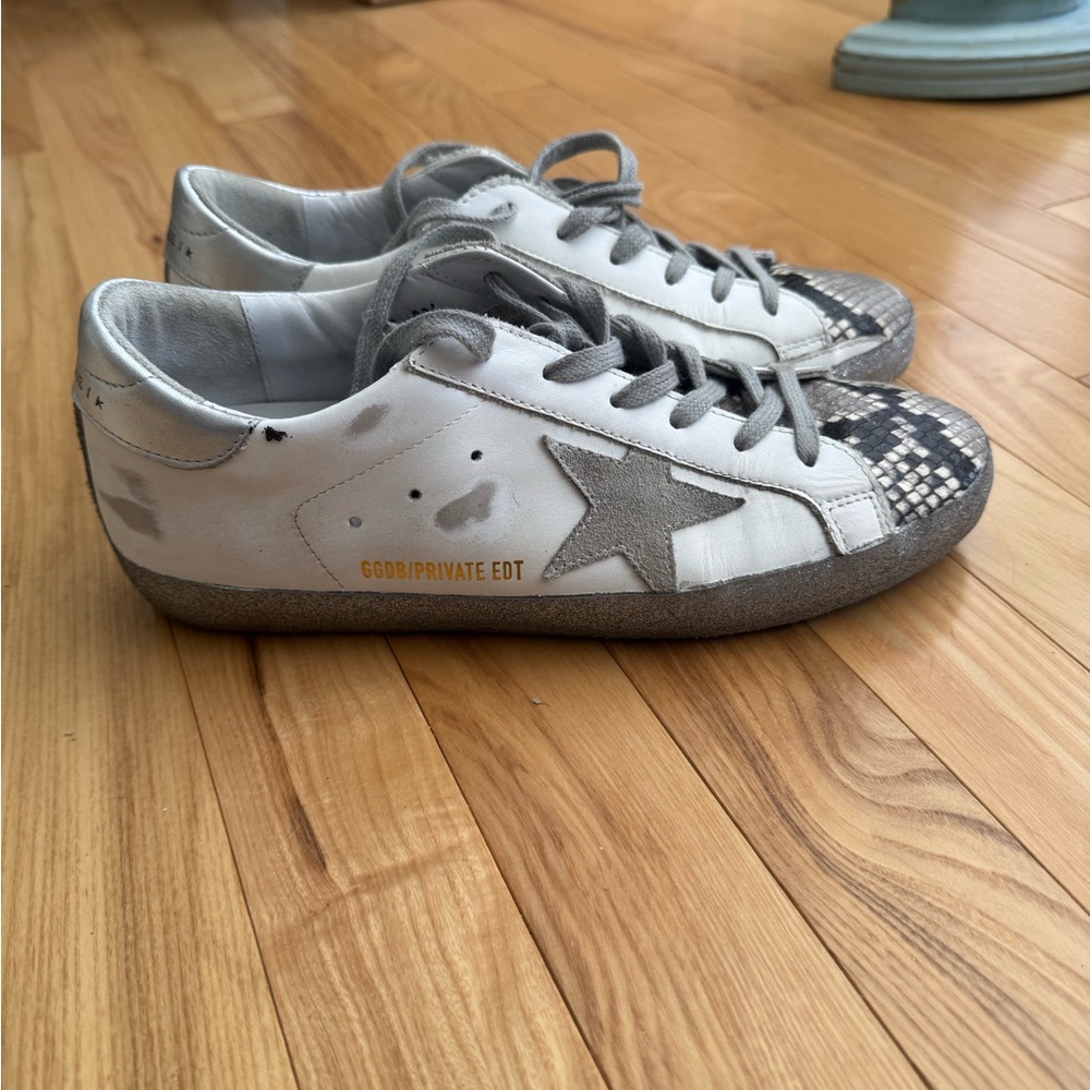 GOLDEN GOOSE SHOES 40(EU) WOMENS SILVER SNAKE